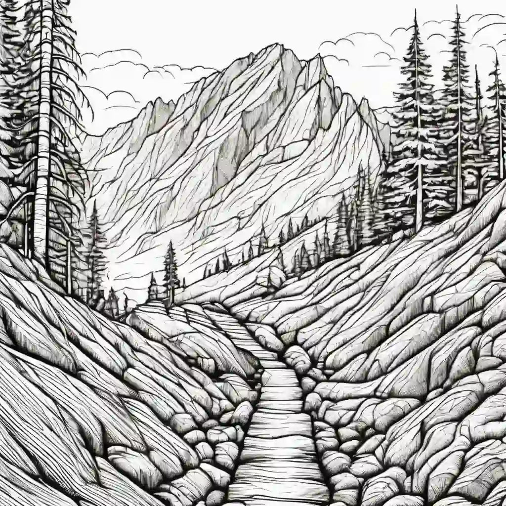 Trail Hiking coloring pages
